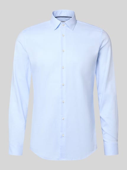 Jake*s Slim Fit Businesshemd aus reiner Baumwolle Bleu 2