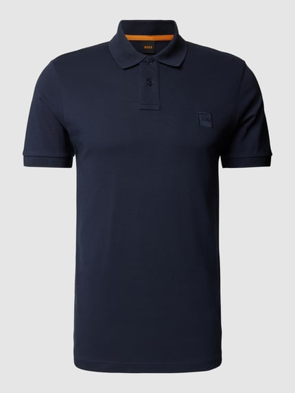 BOSS Orange Slim fit poloshirt met korte knoopsluiting Marineblauw - 2