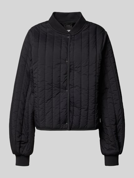 Rains Gewatteerd jack met knoopsluiting, model 'Banja Liner' Zwart - 2