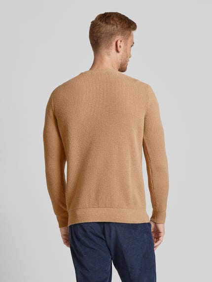 Manuel Ritz Wollen pullover met labelpatch Beige - 5