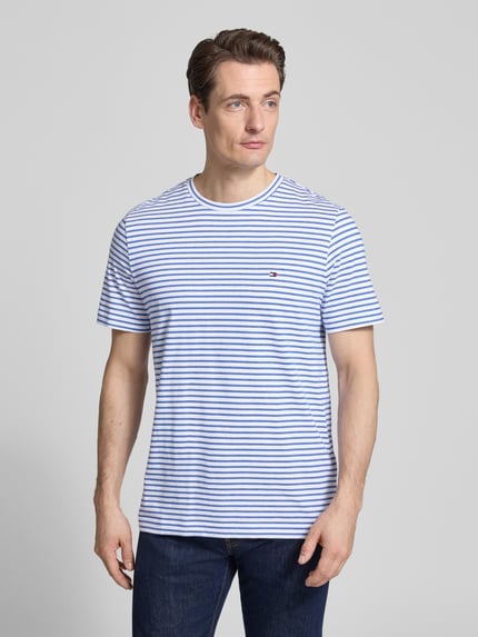 Tommy Hilfiger Regular fit T-shirt van puur katoen Bleu - 4