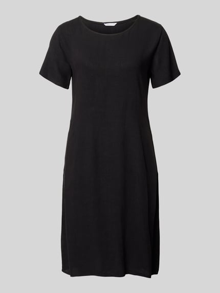 Produktfoto, Relaxed Fit jurk uit viscosemix model 'Tara' van ZABAIONE, zwart, met korte mouwen, ronde hals, ruglengte maat S 96 cm, borstwijdte 49 cm, mouwlengte 21 cm, dames