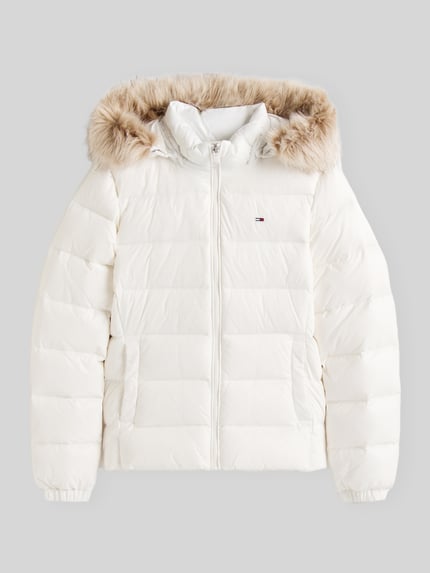 Tommy Jeans Regular Fit Daunenjacke mit Kunstfell Offwhite 2
