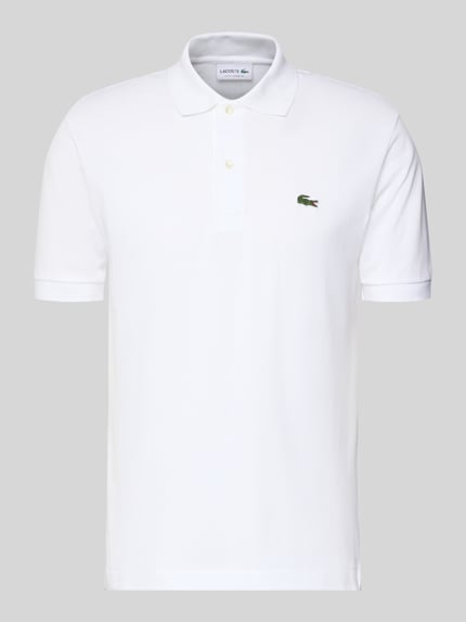 Produktfoto, białe Poloshirt mit Label-Stitching Modell 'L.12.12 CORE' von LACOSTE, bawełna, regular fit, jednolity, kołnierzyk, krótka plisa