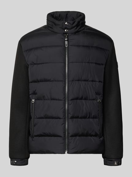 Produktfoto, Regular Fit Steppjacke mit Stehkragen Modell 'Ciscos' von JOOP! in Schwarz mit gesteppten und glatten Strukturen, Herren Bomberjacke / Blouson