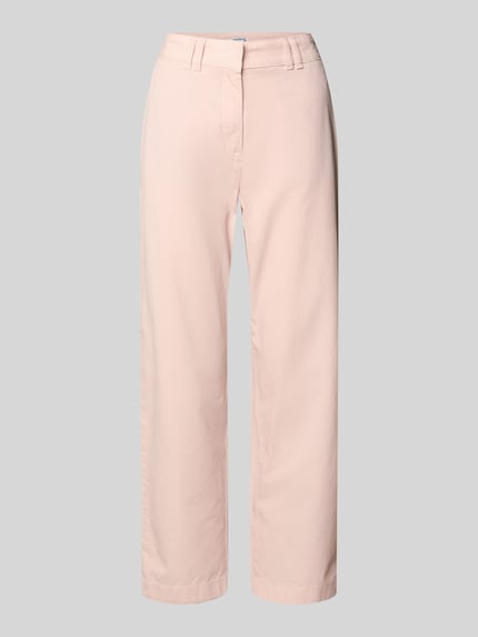 Produktfoto, Chino mit Paspeltaschen am Gesäß von Jake*s Casual, Damen Relaxed-Fit, hellrosa, glatte Oberfläche, verkürzte Passform, Eingrifftaschen