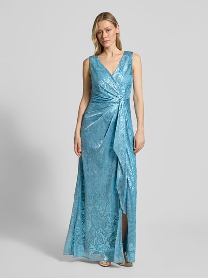 Adrianna Papell Avondjurk met knoopdetail en V-hals Bleu - 4