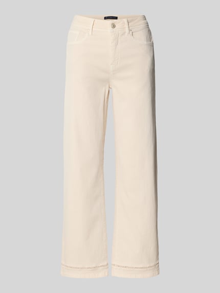 Produktfoto, Jeans mit Label-Stitchings in 7/8-Länge von Raffaello Rossi, kremowy kolor, bawełna ze stretchem, kieszenie, Szerokość w rozmiarze 36: 38 cm, długość wewnętrzna nogawki 70 cm
