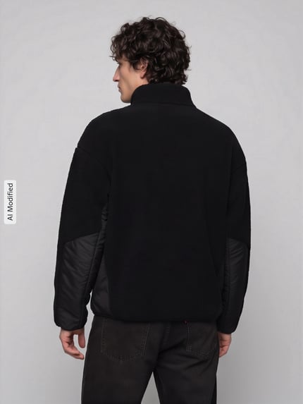 PUMA Performance Relaxed Fit Teddyjacke mit Stehkragen Black 5