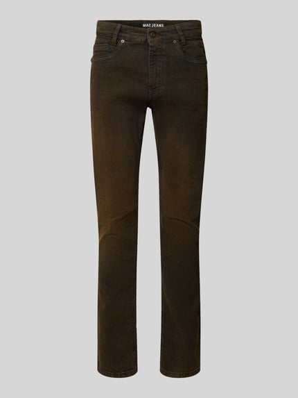 MAC Regular Fit Jeans mit Used Look Modell 'ARNE PIPE' Schoko 1