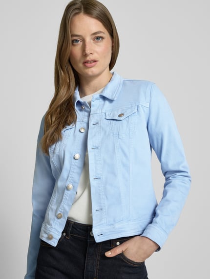 Soyaconcept Jeansjack met paspelzakken op de borst, model 'Erna' Lichtblauw - 3