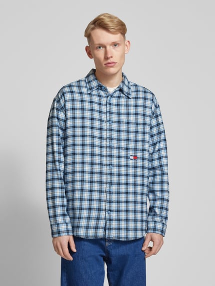 Tommy Jeans Freizeithemd mit Knopfleiste Rauchblau 4