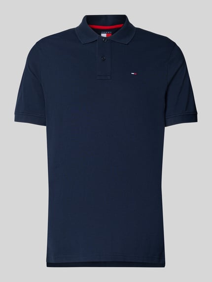 Produktfoto, Regular Fit Poloshirt aus reiner Baumwolle von Tommy Jeans, Look: effen, piqué, logostitching, polokraag, korte mouw, rompzoom met zijsplitten, puur katoen