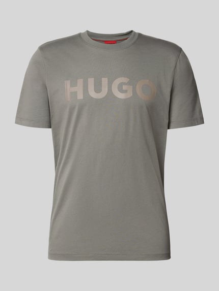 Produktfoto, Relaxed Fit T-Shirt aus reiner Baumwolle Modell 'DULIVIO' von HUGO, szary, jednolity, krótki rękaw, okrągły dekolt, jersey