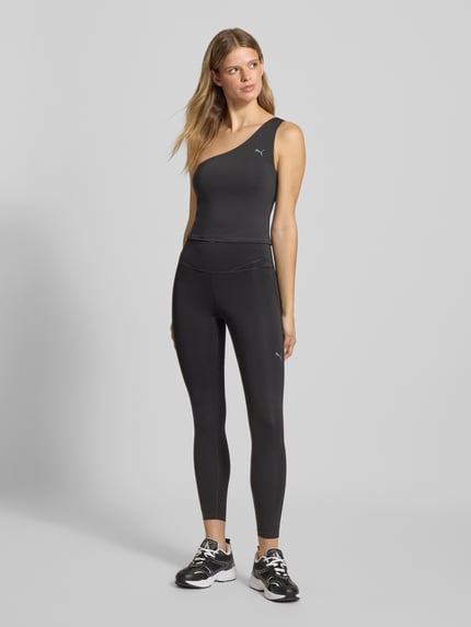 PUMA Top na jedno ramię z nadrukiem z logo Czarny 1