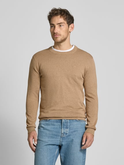 Tom Tailor Regular Fit Strickpullover aus reiner Baumwolle mit Rundhalsausschnitt Beige 4