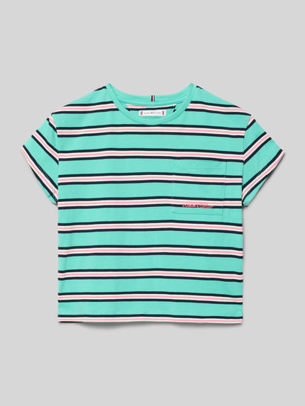 Tommy Hilfiger Teens regular fit T-shirt van puur katoen Lagune - 1