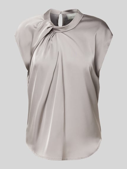 Neo Noir Regular fit blousetop met satijnlook model 'FLEUR' Middengrijs - 2