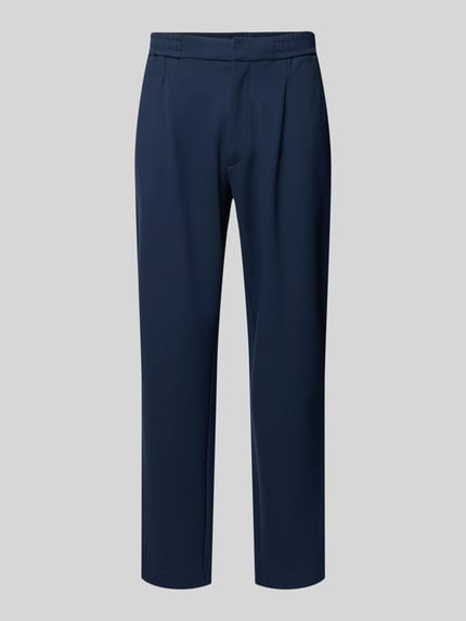 Slim tapered fit stoffen broek met bandplooien Shop The Look MANNEQUINE