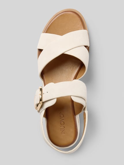 INUOVO Sandalette aus Leder mit glatter Sohle Offwhite 3