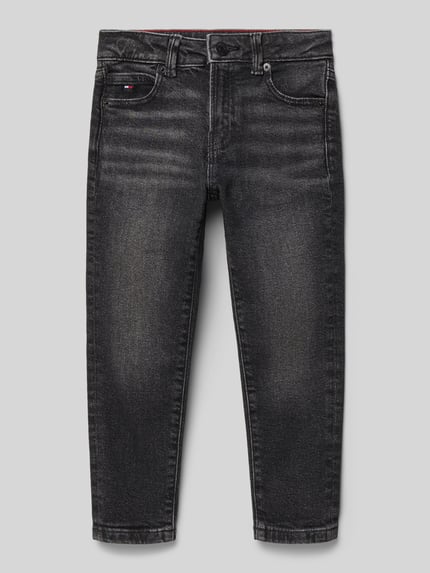 Tommy Hilfiger Kids Straight fit jeans van katoenmix Zwart - 1