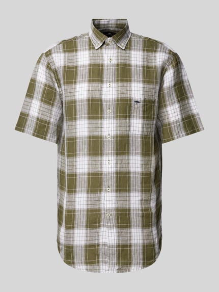 Fynch-Hatton Regular Fit Freizeithemd aus reinem Leinen Khaki Melange 2