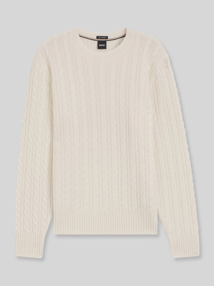BOSS Regular Fit Pullover mit Baumwoll-Anteil Modell 'Furlan' Offwhite 2