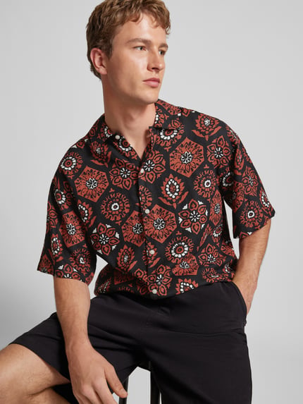 JACK & JONES Regular fit vrijetijdsoverhemd met 1/2-mouwen, model 'NOTO' Zwart - 3