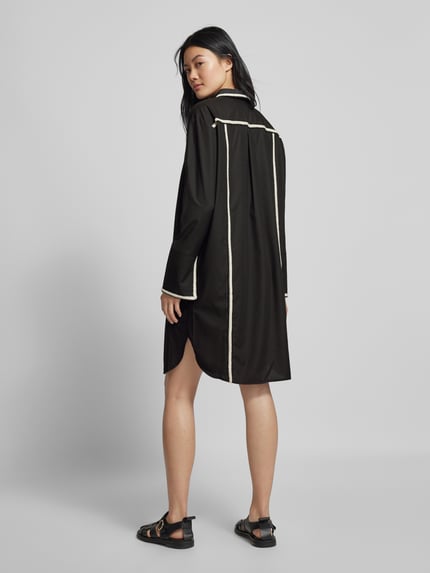 Jake*s Collection Knielanges Hemdblusenkleid mit durchgehender Knopfleiste Black 5