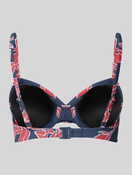 Produktfoto, Bikini-Oberteil mit Knotendetail Modell 'Camolo Underwire' von Barts, Allover-Look, Material-Mix mit Stretch-Anteil, körpernahe Passform