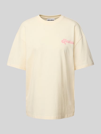 REVIEW Oversized T-Shirt mit Label-Print Offwhite 2