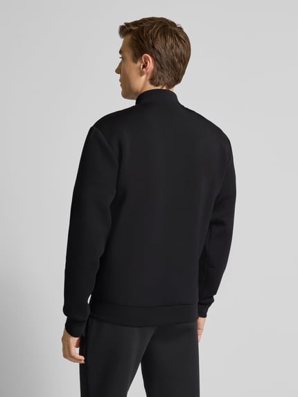 EA7 Emporio Armani Bluza rozpinana o kroju regular fit z dodatkiem wiskozy model ‘Train’ Czarny 5