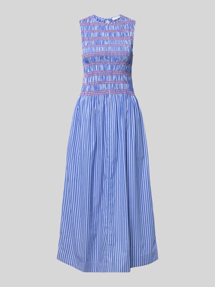 Produktfoto, A-Linie Freizeitkleid aus reiner Baumwolle von Tommy Hilfiger in Blau mit weißen Streifen, strukturierte Oberfläche, Damen Freizeitkleid