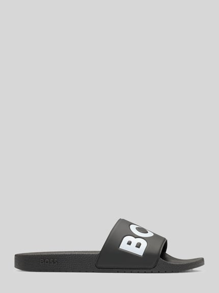 BOSS Badeschuhe mit Logo-Print Modell 'ARYEH_SLID' Black 4