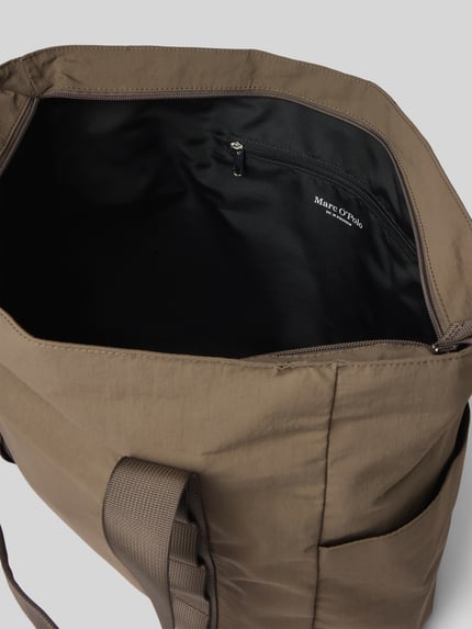Marc O'Polo shopper met labelopschrift Donkerbruin - 5