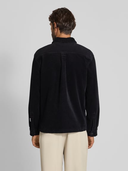 Lindbergh Modern fit overhemdjack met borstzak, model 'Superflex' Zwart - 5