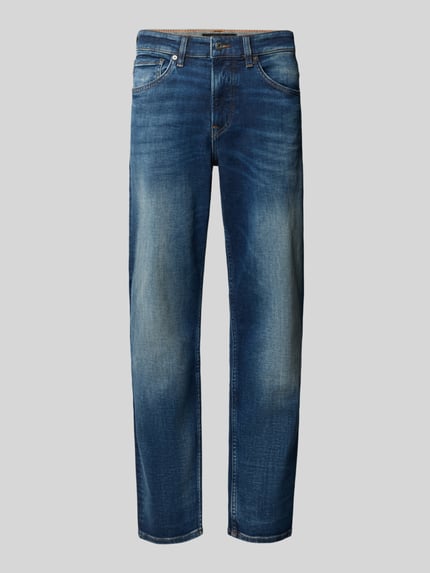 BOSS Orange Regular Fit Jeans mit Used-Waschung Modell 'ONYX SMU' Marine 1