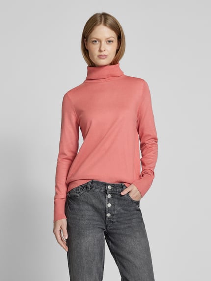 s.Oliver RED LABEL Regular Fit Rollkragenpullover aus weichem Viskose-Mix Rose 4