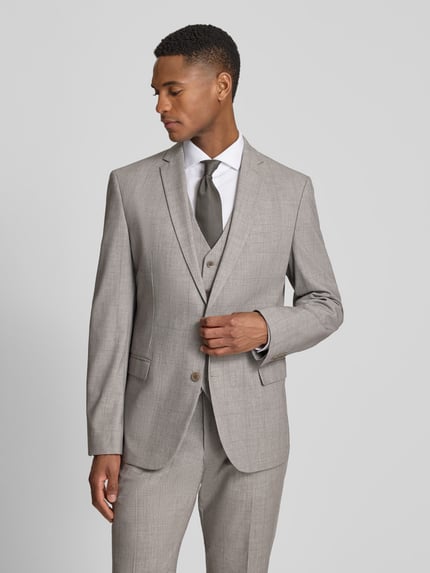 s.Oliver BLACK LABEL regular fit colbert met viscose Lichtbruin - 4