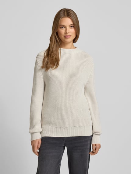 monari Gebreide pullover met ronde hals Ecru - 4