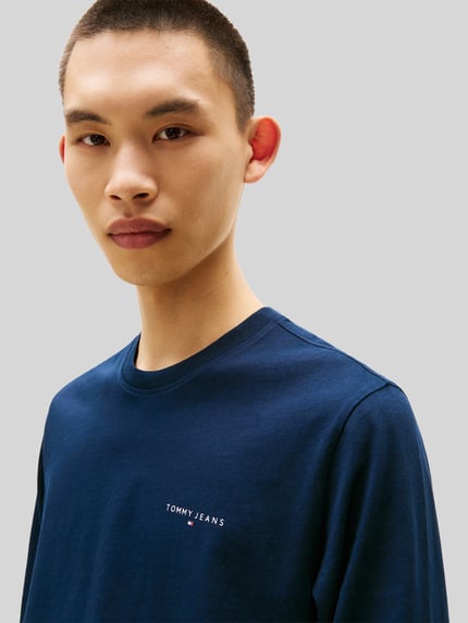 Tommy Jeans slim fit shirt met lange mouwen van puur katoen Donkerblauw - 3