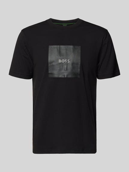 BOSS Green Regular Fit T-Shirt mit Logo Print Black 2
