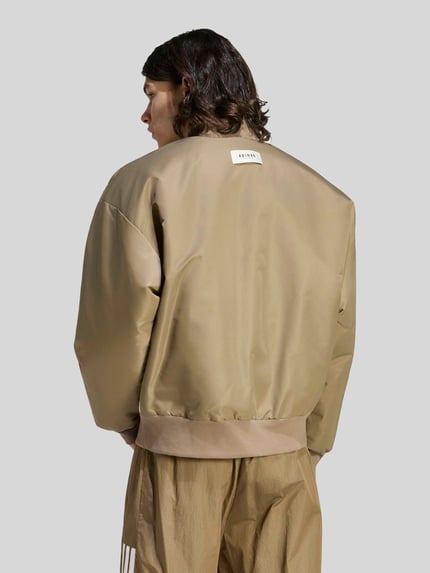 adidas Sportswear Loose Fit Blouson mit Logo-Print Modell 'STADIUM' Beige 5