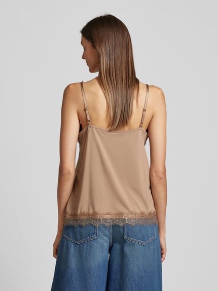 FREE/QUENT Top mit Spitzenbesatz Modell 'BICCO' Taupe 5