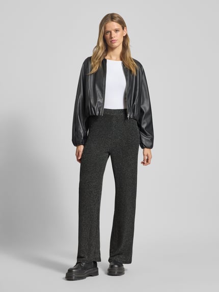 ONLY Wide Leg Hose mit elastischem Bund Modell 'CAROL' Silber 1