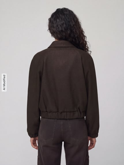 ONLY Regular fit blouson met raglanmouwen model 'NANCY' Chocoladebruin gemêleerd - 5