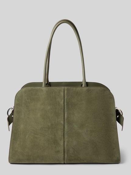 BOSS Shopper mit Leder-Anteil Modell 'Clarice Tote SU' Dunkelgruen 4