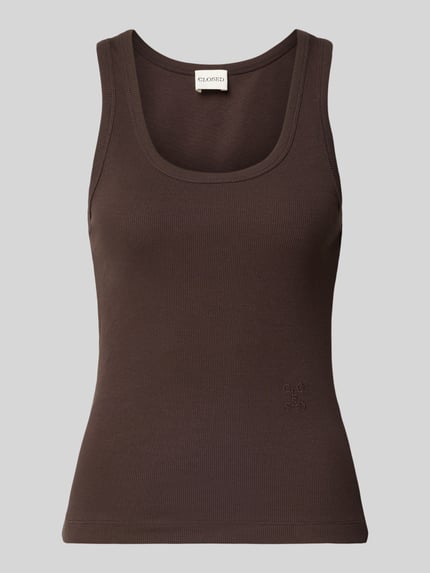 Tanktop in Ripp-Optik mit Rundhalsausschnitt Shop The Look MANNEQUINE