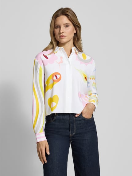 HERZENS Overhemdblouse van zijdemix Ecru - 4