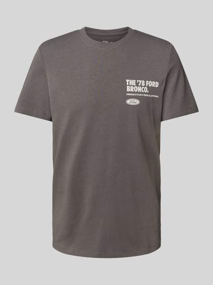 s.Oliver RED LABEL Regular Fit T-Shirt aus reiner Baumwolle mit Ford®-Applikation Mittelgrau 2